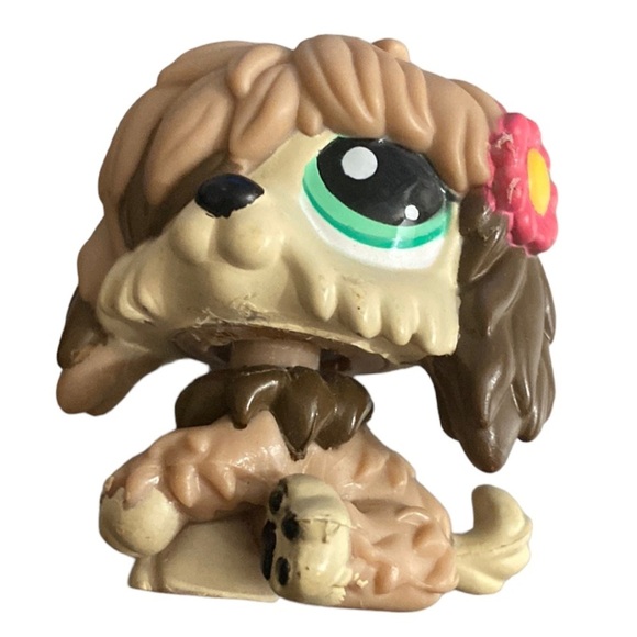 LITTLEST PETSHOP PET SHOP LPS #1816 HASBRO DOG Sheepdog Green Eye Retired - Picture 3 of 10